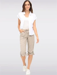Capri Extensible Emma Avec Fronces Latérales À L'ourlet Par Dash Clothing