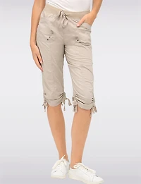 Capri Extensible Emma Avec Fronces Latérales À L'ourlet Par Dash Clothing