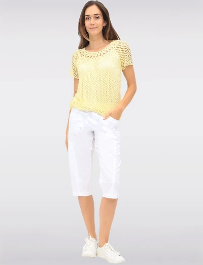 Capri Cargo Valerie Extensible avec Tirettes à l'Ourlet par Dash Clothing