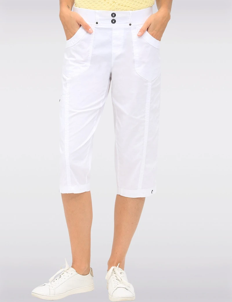 Capri Cargo Valerie Extensible avec Tirettes à l'Ourlet par Dash Clothing