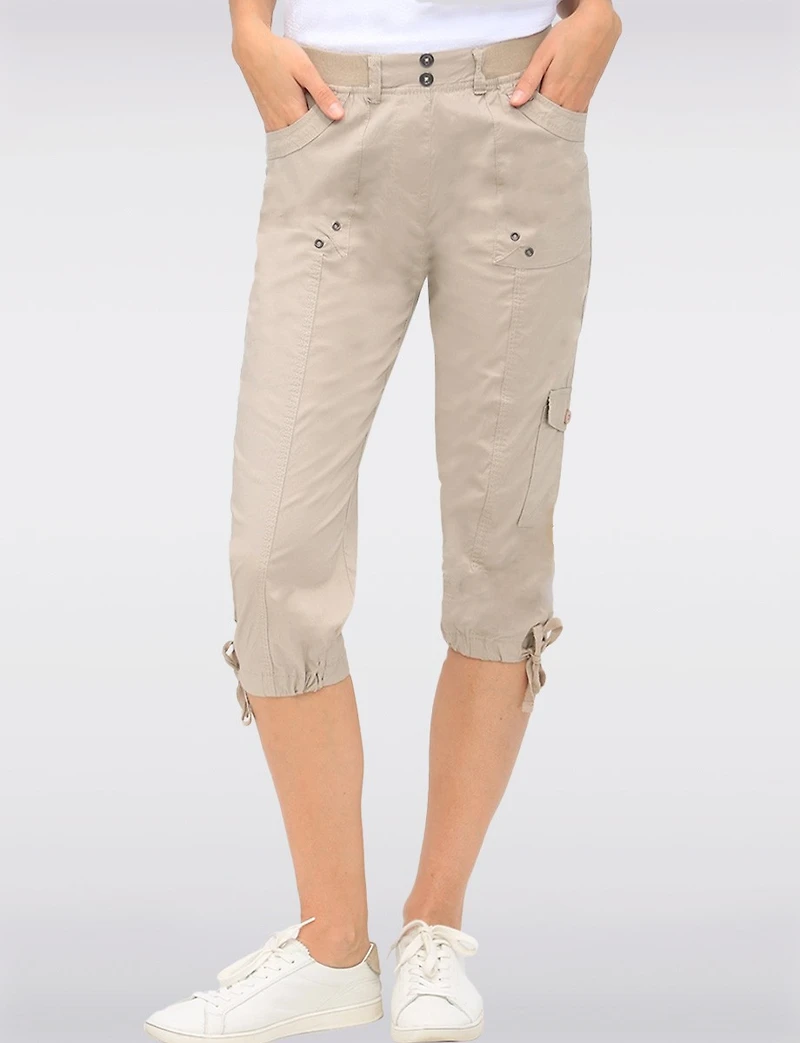 Capri Cargo Charlene avec Tirettes Ajustables à l'Ourlet par Dash Clothing