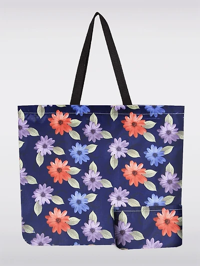 Sac Tote Marine Imprimé Réutilisable et Pliable - Léger, Recyclé et Compact