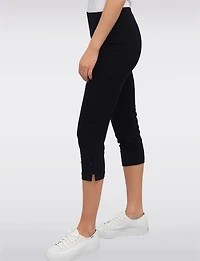 Legging Capri À Taille Élastique & Fentes Latérales Boutonnées par Amani Couture