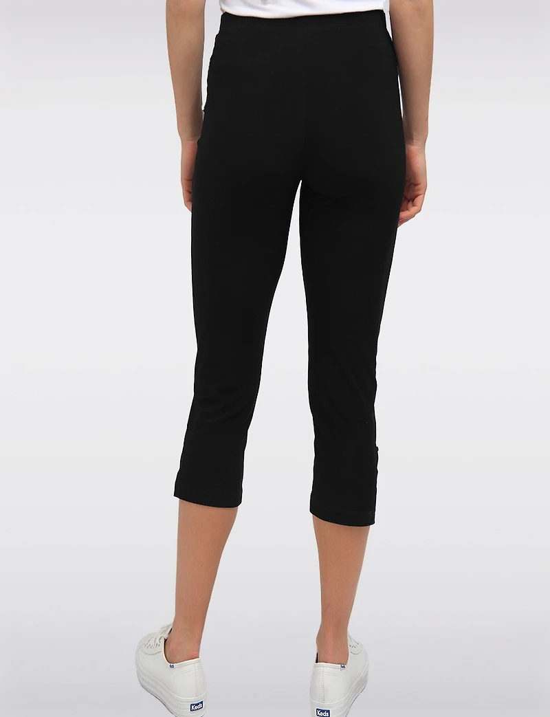 Legging Capri À Taille Élastique & Fentes Latérales Boutonnées par Amani Couture