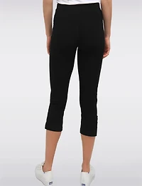 Legging Capri À Taille Élastique & Fentes Latérales Boutonnées par Amani Couture