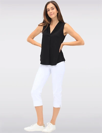 Legging Capri À Taille Élastique & Fentes Latérales Boutonnées par Amani Couture