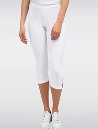 Legging Capri À Taille Élastique & Fentes Latérales Boutonnées par Amani Couture