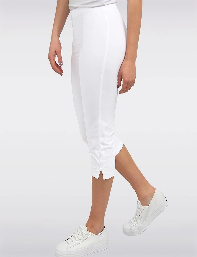 Legging Capri À Taille Élastique & Fentes Latérales Boutonnées par Amani Couture