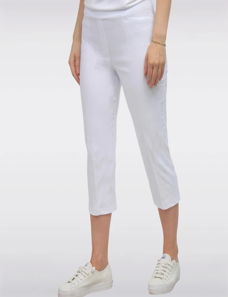 Capris À Taille Haute Avec Deux Poches Carrées Sur Le Devant Par Amani Couture