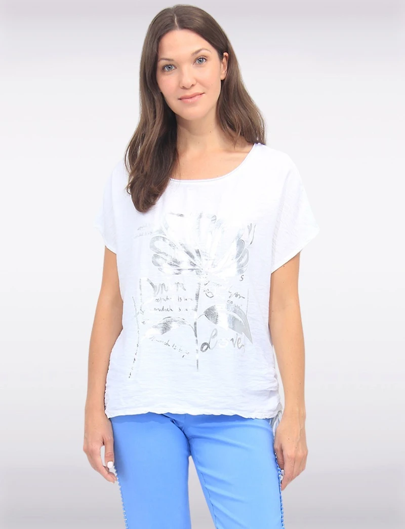 Haut Imprimé Fleurs Métalliques par Froccella