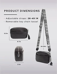 Kate Sac À Main Cuir Végane Sangle Interchangeable Poches Zippées & Boutonnées