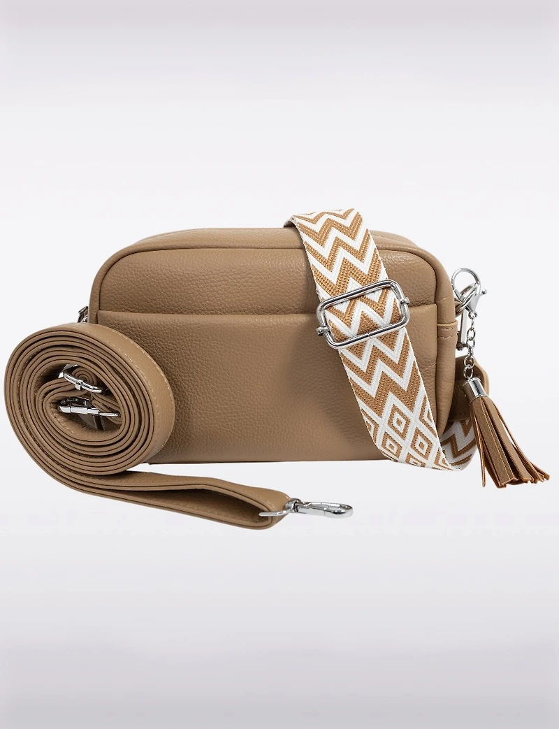 Kate Sac À Main Cuir Végane Sangle Interchangeable Poches Zippées & Boutonnées