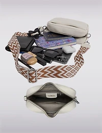 Kate Sac À Main Cuir Végane Sangle Interchangeable Poches Zippées & Boutonnées