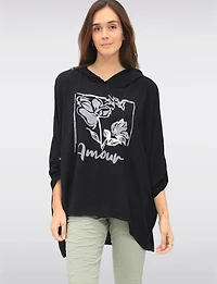 Haut à Capuche Floral Foil par Froccella