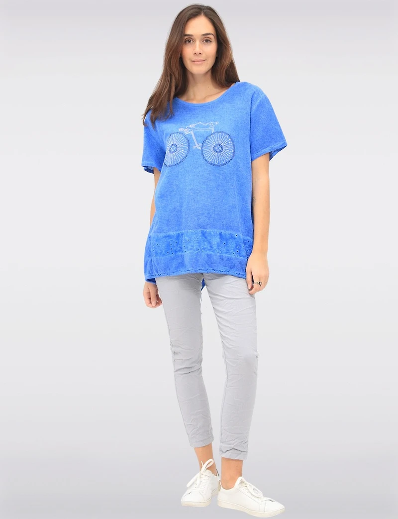 Pantalon Slim Crinkle Stretch Froccella