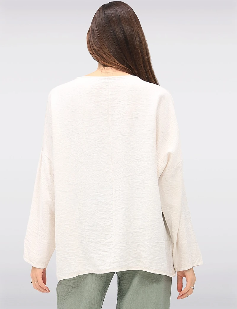 Haut Appliqué Fleur Froissé par Froccella