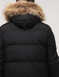 Parka en Éco-Duvet à Capuche avec Fourrure Vegan Amovible par Point Zero