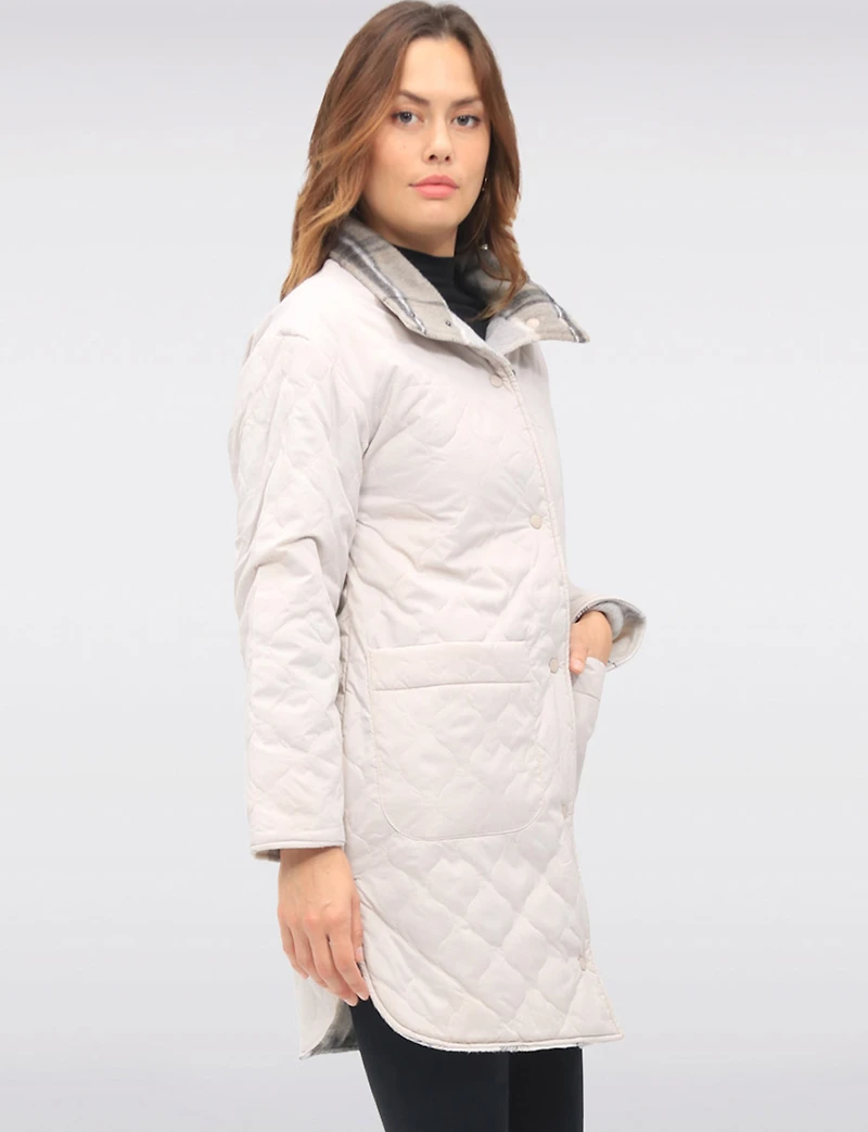 Manteau Réversible Matelassé & Laine par Saki