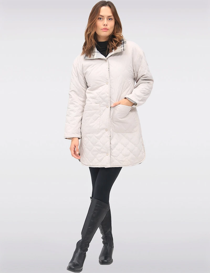 Manteau Réversible Matelassé & Laine par Saki