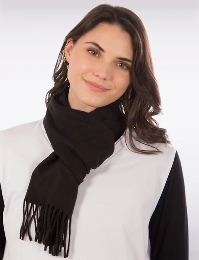 Echarpe Unie Bordures Frange Boxing Day par Froccella | Manteaux
