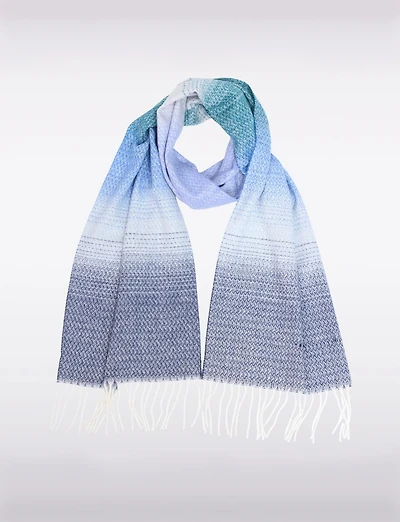 Foulard Herringbone de Luxe Quotidien avec Fines Rayures et Franges
