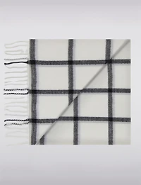 Écharpe Oblongue Légère à Carreaux Finition Douce avec Franges