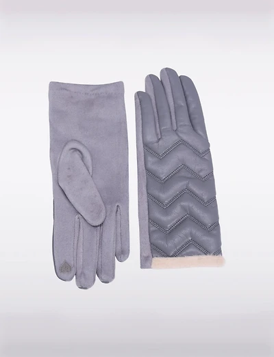 Gants en Simili-cuir Matelassé avec Détail Fausse Fourrure – Écran Tactile