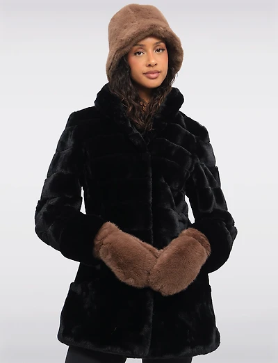 Mitaines Tendance en Fausse Fourrure Marron avec Doublure Intérieure Ultra-Douce