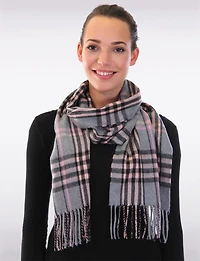 Foulard Écharpe à Franges Tartan Boxing day Deals par Froccella | Manteaux