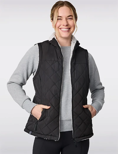 Gilet Sherpa Matelassé Réversible et Écologique par Free Country