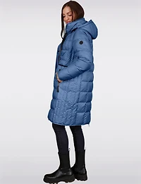 Manteau Matelassé en Duvet avec Capuche Amovible & Détails Noirs par Normann