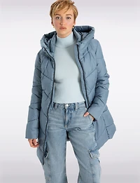 Doudoune Classique Végane à Motif Chevrons avec Col Montant par Point Zero