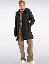 Doudoune Classique Végane à Motif Chevrons avec Col Montant par Point Zero