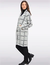 Manteau Élégant en Tricot Ultra-doux à Motif Pied-de-poule par Vince Camuto