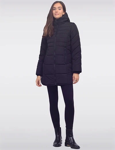 Manteau Bouffant Végan avec Capuche Ourlet Arrondi & Côtés à Cordon par Snoboll