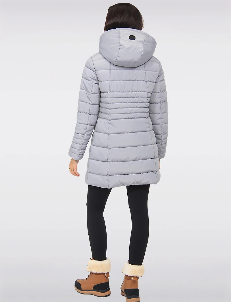 Doudoune Longue Polyloft® à Col Doublé de Fausse Fourrure & Capuche par Snoboll