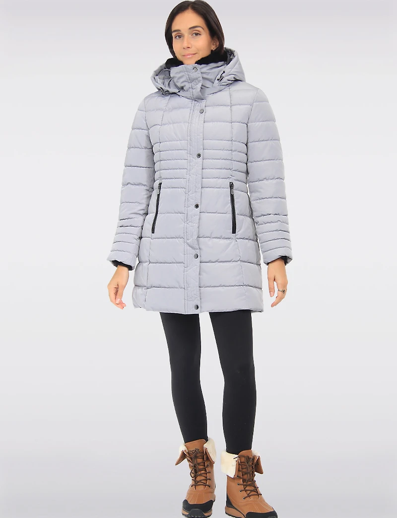 Doudoune Longue Polyloft® à Col Doublé de Fausse Fourrure & Capuche par Snoboll