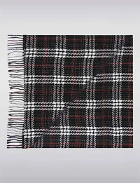 Écharpe Oblong Douce & Légère à Carreaux avec Franges des Deux Côtés