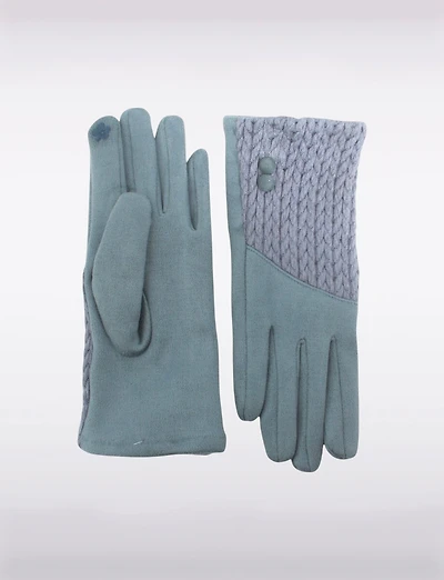 Gants Luxueux en Faux Suède avec Poignet Tricoté Chic –compatibles Écran Tactile