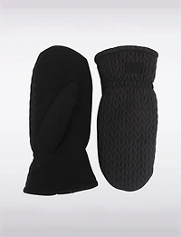 Mitaines Noires Matelassées et Isolées avec Doublure en Fausse Fourrure