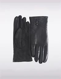 Gants Végan Intemporels Ultra Doux en Simili Cuir avec Boutons Décoratifs