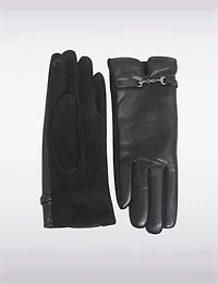 Gants en Faux Suède & Simili-Cuir avec Détail Boucle – Compatibles Écran Tactile