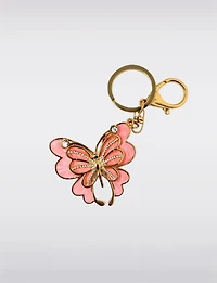 Porte-Clés et Accessoire de Sac Papillon en Rose avec Détails Strass Étincelants