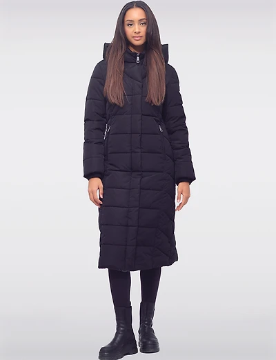 Manteau Long Léger & Recyclé Éco-Doudoune Vegan Sonora® Avec Capuche par Loop