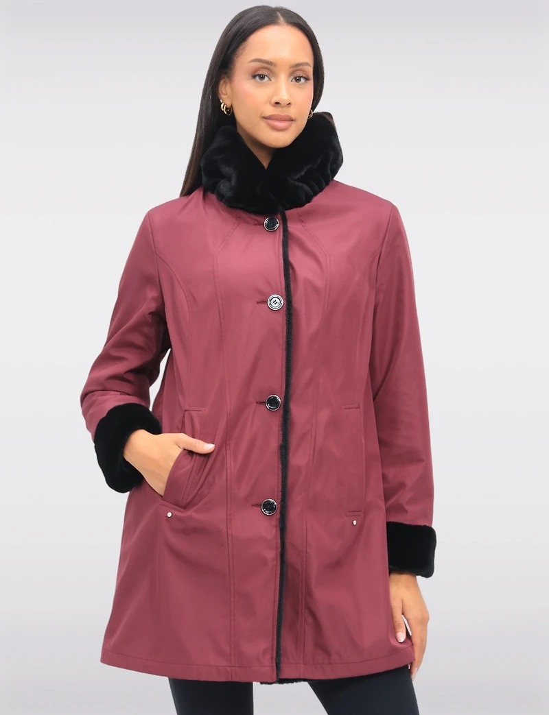 Manteau Reversible Fourrure Faux Boxing Day par Saki | Manteaux