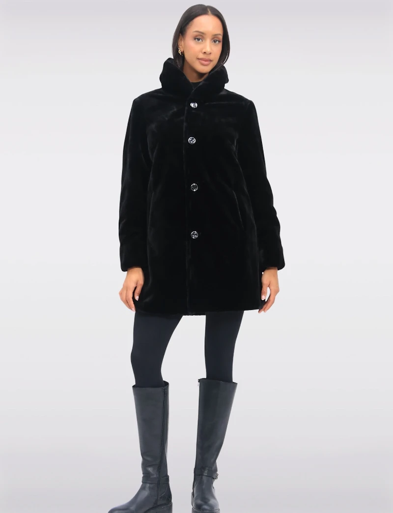 Manteau Reversible Fourrure Faux Boxing Day par Saki | Manteaux