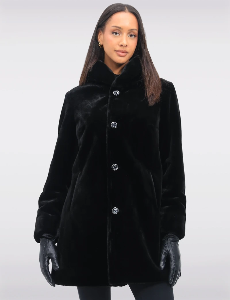 Manteau Reversible Fourrure Faux Boxing Day par Saki | Manteaux