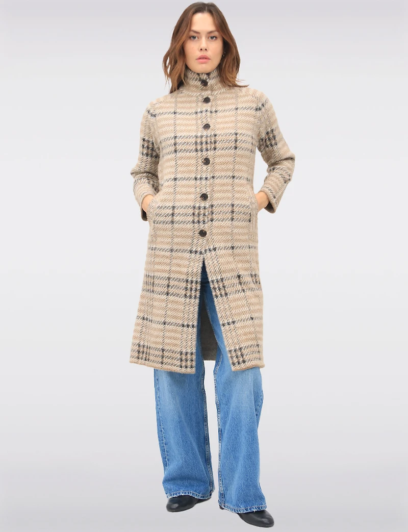 Plastron Plaid Manteau Coatigan Boxing day Deals par NVLT | Manteaux