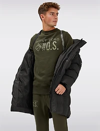 Végan Doudoune Longue Eco-Duvet Avec Capuche Rembourrée Amovible par Point Zero