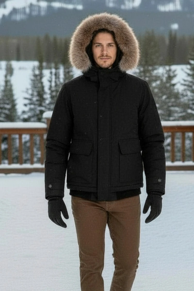 Veste Bomber Végane à Capuche Résistant Aux Intempérie par Point Zero